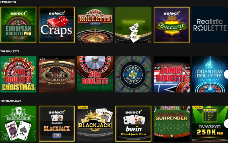 bwin table games page